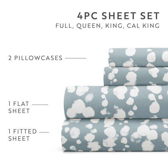 I Enjoy Patterned Sheet Set Queen Size L Blue - Picture 7 of 11